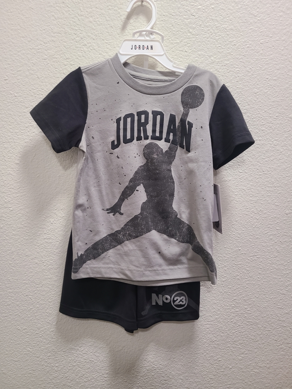 Jordan Gray & Black Kids' Jumpman Tee and Shorts Set